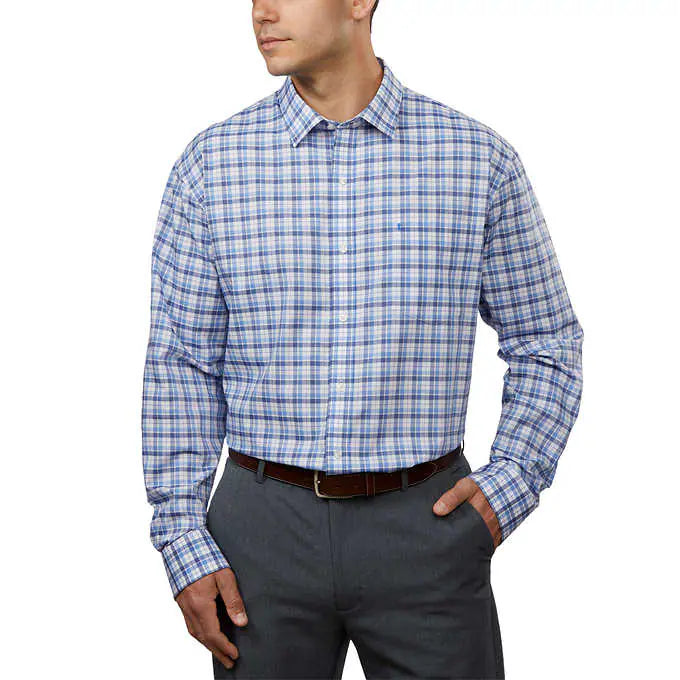 IZOD Men’s Soft Wash Essentials, Dark Blue Dress Shirt